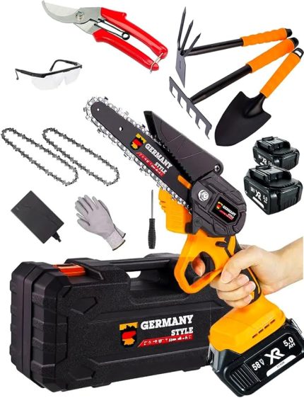 Germany Style 99890VFX Çift Akülü Dal Budama Makinesi Budama Makası Çapa Seti Şarjlı El Testeresi Bahçe Seti