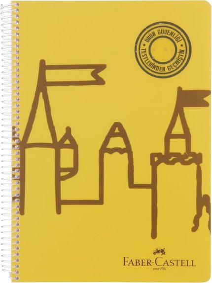 Şato Desenli Spiralli Defter, A4, 120 Yaprak, 70g Kağıt, Çizgisiz, Dayanıklı Kapak, Kolay Açılan Spiral Cilt, Asorti Renkler