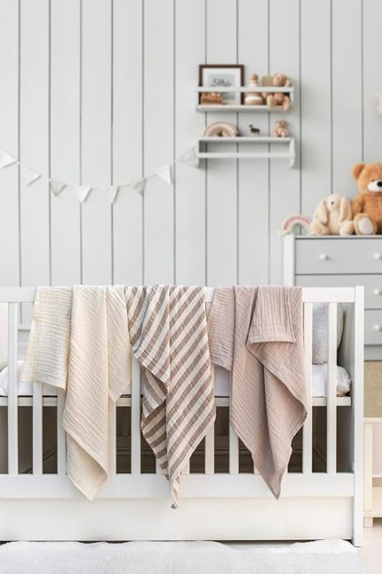 Örtü & Battaniye 3'lü Set%100 Pamuk Oeko-teks Sertifikalı 80x70 Cm (Bej-Ekru)