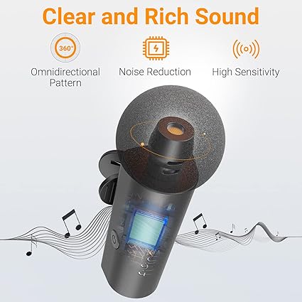 iPhone15 (USB C)/Android Telefon/Tablet için Kablosuz Yaka Yaka Mikrofon, Akülü Kondenser Klipsli Mikrofon, Mini Mikrofon, Video, Röportaj, Vlog, YouTube, Kayıt-M6 için Tip C Alıcısı - Görsel 3