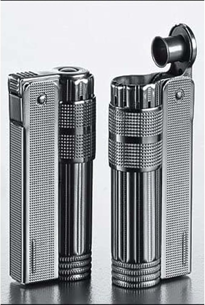 Muhtar Çakmağı Benzinli Fitilli Çakmak Taşlı Klasik Model (3 Farklı Renk) (Gümüş) - Görsel 5