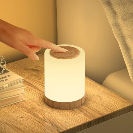 lambası, 10 renkli dokunmatik kısılabilir başucu lambası, zamanlama fonksiyonlu pille çalışan LED masa lambası, gece lambası, çocuk hemşirelik lambası, bebek odası yatak odası için kablosuz renk değiştirme