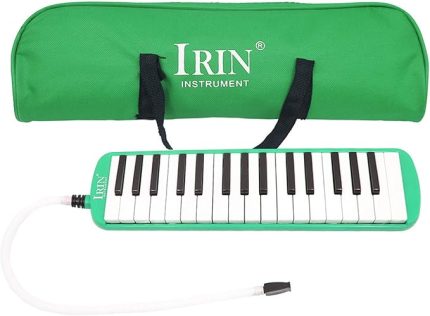 32 Piano Keys Melodica Musical Education nstrument for Beginner Children with Carrying Bag Yeşil