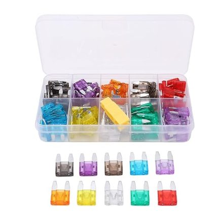 120 parçalı otomatik sigorta seti kiti otomotiv sigortaları bıçak tipi klipsli (2A/3A/5A/7.5A/10A/15A/20A/25A/30A/35A) RV aksesuarları için, deniz mavisi