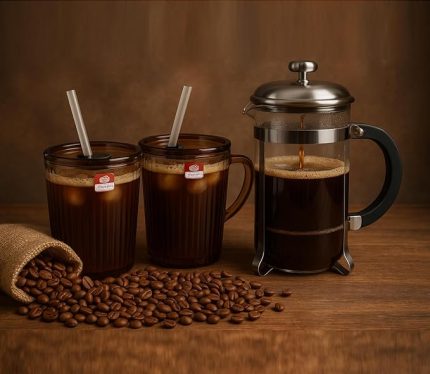 Adet Kapaklı Pipetli Cam Kupa Bardak Çay Kahve Meşrubat Tatlı Bardağı Kahverengi 370 ml