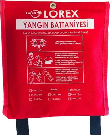 LR-FB1515C Çantalı Yangın Battaniyesi - 150cm x 150cm