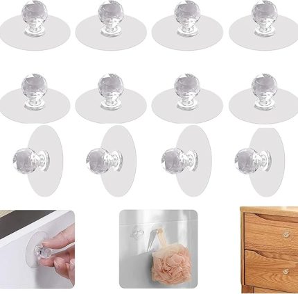 10 Adet Çok Amaçlı Yapışkanlı Askı Kulp Tutamaç Tokmak Kapı Pencere Dolap Çekmece Klozet Kapağı Tutacağı Banyo