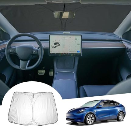 Tesla Model Y Juniper 2025 2026/Model 3 Highland 2017-2025 2026 Güneş Koruması Ön Cam İç, Model 3 Highland Şemsiyesi, Güneş Siperliği, Soğutma, UV Koruması, Tesla Model Y Aksesuarları