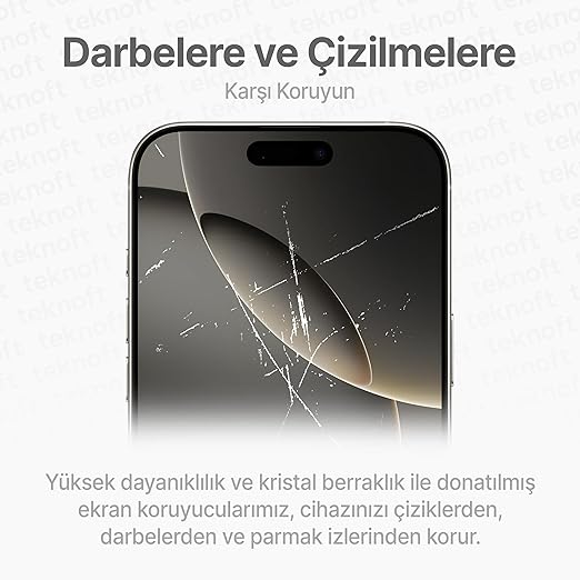 iPhone 16 Pro İçin Kolay Kurulum Kitli Takılırken Camın Altında Kesinlikle Toz Bırakmayan Ekstra Güçlendirilmiş Tam Koruma Sağlayan Pürüzsüz Lazer Kesim Premium Ekran Koruyucu Kırılmaz Cam - Görsel 2