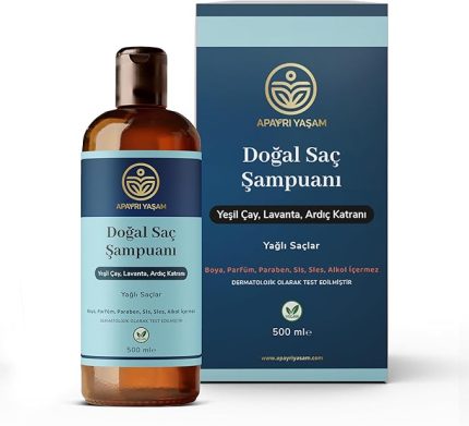 Yaşam Yeşil Çay Lavanta Ardıç Katranı Özlü Yağlı Saçlar İçin Besleyici ve Onarıcı Şampuan 500 ML