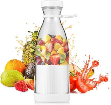Taşınabilir Mini Elektrikli Blender 300ml Meyve Sıkacağı Fincan Smoothie Milkshake Suyu için 6 Bıçak Bebek Maması Seyahat için Dahili Pil Spor Mutfak Ofis Dış Mekan