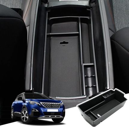 Peugeot 3008 5008 GT 2016-2024 için orta konsol saklama kutusu, kaymaz matlı orta konsol düzenleyici, Peugeot 3008 5008 konsol kabuğu, kolçaklar, kol dayama yeri aksesuarı