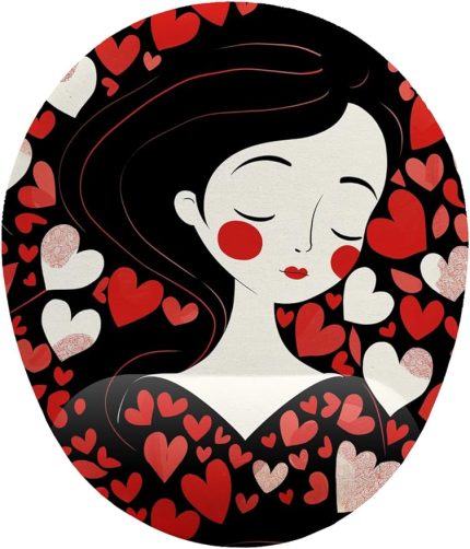 ve Kalp Desenli Bilek Destekli Mouse Pad