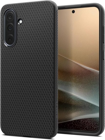 Galaxy A36 ile Uyumlu Kılıf Liquid Air Kaymaz Dokulu Yüzey Siyah Kapak - ACS09199 (Spigen TR Garantili)