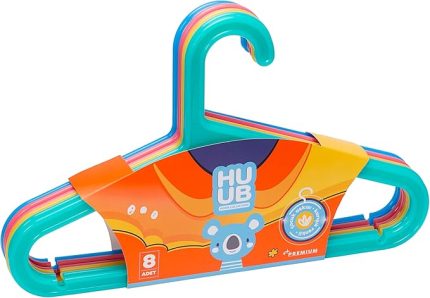 Hanger Plastik Çocuk Askısı, Elbise Askısı, Renkli Askı, Slim Askı (Standart, Adet, 24)