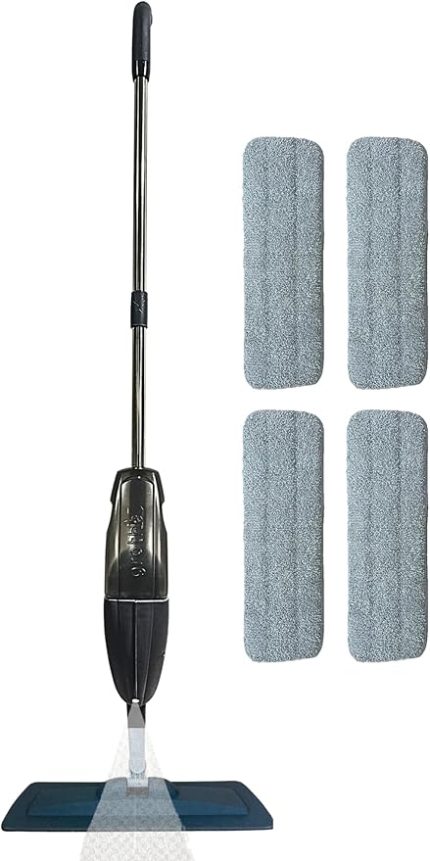 Wipe Sprey Mop Gri 4 Mop Bezli TIPASIZ SİSTEM 700 cc Su Hazneli Mikrofiber Parke Mermer Fayans İçin Üretici Garantili
