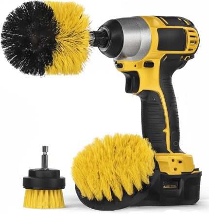 Matkap Ucu Temizleme Fırça Seti 3'lü Çok Amaçlı Temizlik Fırça Seti Matkap Ucuna Takılan Sert Kıllı Fırçalar Banyo Fayans Küvet Lavabo Halı ve Araba Temizliği İçin