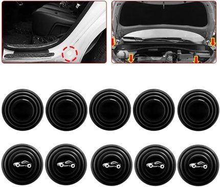 Araba Kapı Ses ve Darbe Emici Pad, 10 Adet, Siyah, Darbelere Karşı Koruyucu, Kolay Montaj, Pratik ve Dayanıklı Tasarım