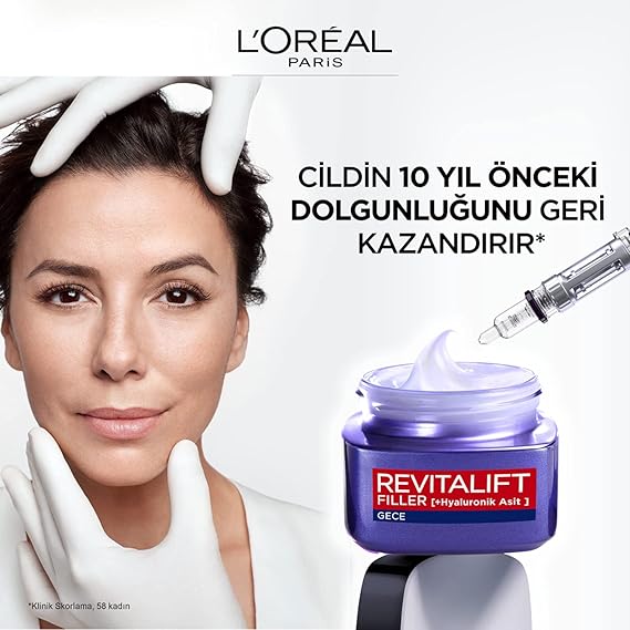 PARIS Revitalift Filler Yoğun Dolgunlaştırıcı Hyaluronik Asit İçeren Yaşlanma Karşıtı Gece Kremi 50 ml - Görsel 5