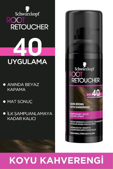 Root Retoucher Beyazları Anında Kapatan Sprey Boya Koyu Kahverengi 120 ml