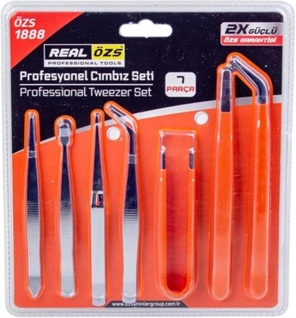Real Özs-1888 7 Adet Cımbız Seti Telefon Tablet Pc Saat Tamir Cımbızları Paslanmaz Set 1410