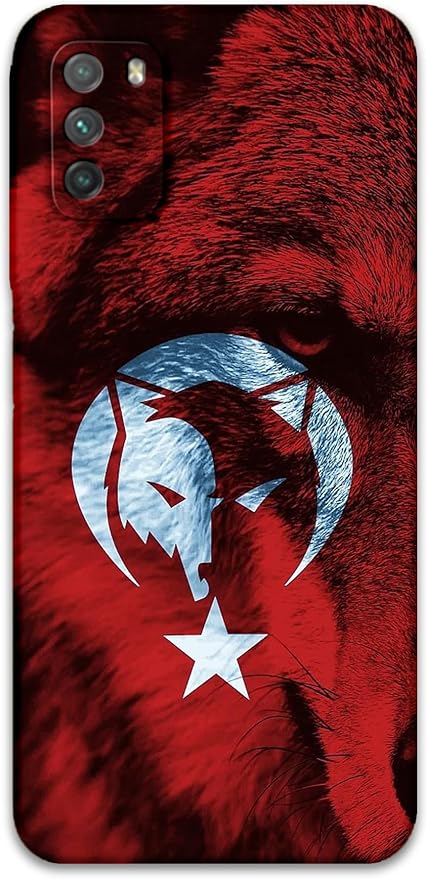 Poco M3 ile Uyumlu Türk Bayrağı Desenli Telefon Kılıfı + Ekran Koruyucu - 5856