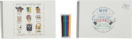 Mat Tükenmez Resim Defteri, 2'li Set & 6'lı Kalem Set