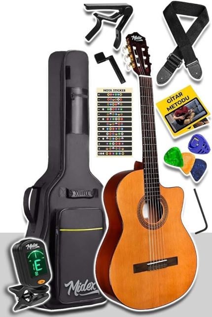 CG-390M-XBAG Klasik Gitar 4/4 Sap Ayarlı Kesik Kasa (Çanta Tuner Askı Capo Metod Pena)
