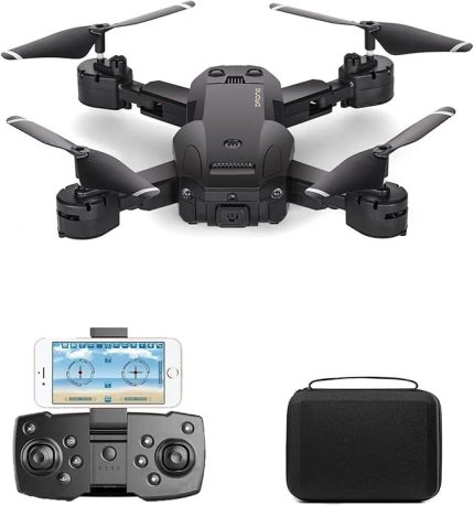 Drone 720P HD Kameralı Drone Katlanabilir Taşıma Çantalı 4 Pervaneli Havada Sabit Kalma Özellikli (siyah)