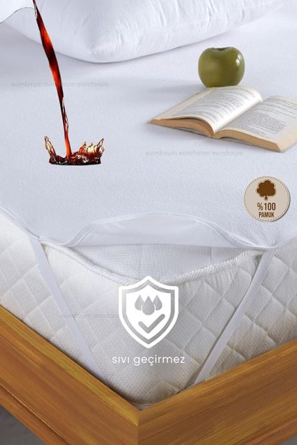 Pamuk Su Sıvı Geçirmez Köşe Lastikli Alez Tek Çift Bebek Park Yatak Koruyucu Alez (160 x 200)