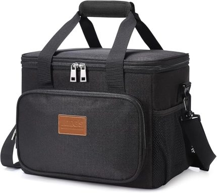 Termal Çanta, Soğuk Sıcak Tutucu Yalıtımlı Beslenme Çantası, Soğutucu Buzluk Yemek Çantası 15L - Siyah