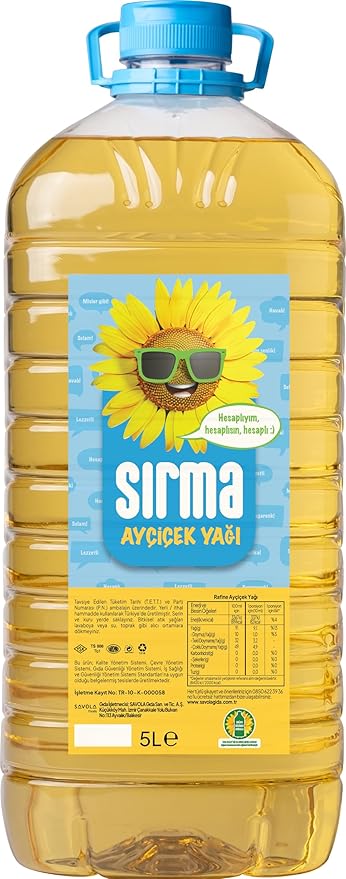 Ayçiçek Yağı, Dap, 5 Lt