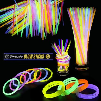 Shop-Mağaza Glow Parti Malzemeleri, Doğum, Düğün Favors, Karışık Renkli Işık Stick, 25pcs için Bilezikler Bilek Bandı Neon Kolye Sticks Kırpma