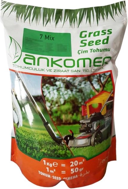 Tohumu İthal 7 Karışım Ankomer 1 Kg. Ambalajında Erken Çimlenme Kaliteli 7M 7 Mix Çim Tohumu