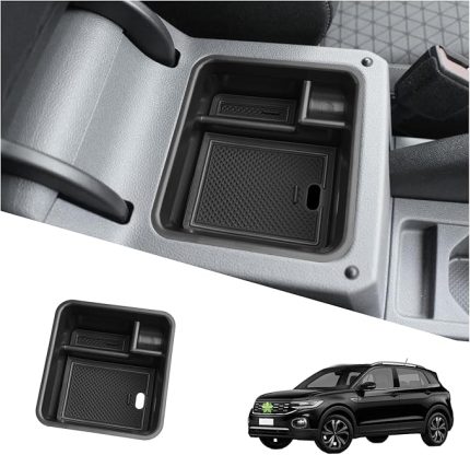 VW T*Cross 2018-2024 2025 ile uyumlu Kol Dayama Saklama Düzenleyici, Orta Konsol Saklama Konsolu Konsol Kol Dayama Bölmeleri Saklama Kutusu VW T*Cross Aksesuarları