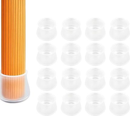 24 Adet Şeffaf Silikon Sandalye Bacak Koruyucu Kapak Seti | Kaymaz, Sessiz, Yuvarlak Mobilya Ayak Kılıfı | Zemin Koruma için Şeffaf Silikon Ayak Pedleri | Masa Sandalye Ayak Uyumlu