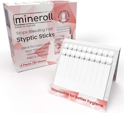 Tek Kullanımlık Çubuk Kan Taşı, Erkekler ve Kadınlar için Ufak Jilet Kesikleri ve Manikür Pedikür Uygulamalarında Kanamayı Durdurur, 20'li 4 Paket