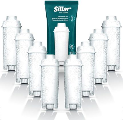 8'lı Paket Su Filtresi, Delonghi Kahve Makineleri DLSC002, SER3017 ve 5513292811 için Yedek - ECAM, Esam, ETAM Serisi ile Uyumlu - Dinamica, PimaDonna Filtre Kartuşları Aktif Karbon