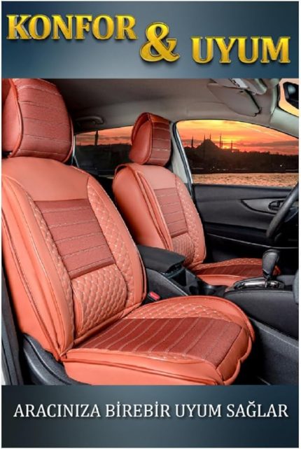 Egea Cross ile Uyumlu Lüx Deri Oto Koltuk Kılıfı Ön Arka Takım Safir Tarçın