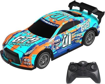2.4 Ghz RC Full Fonksiyon LED Işıklı Gövde 1:22 Şarjlı Uzaktan Kumandalı Drift Arabası (turkuaz)