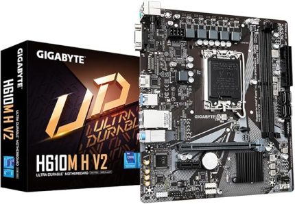 H610M H V2 ana kart - Intel Core 14. CPU'ları destekler, 4+1+1 hibrit dijital VRM, 5600 MHz'e kadar DDR5, 1 x PCIe 3.0 M.2, GbE LAN, USB 3.2 Gen 1