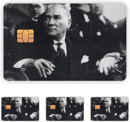 Adet Mustafa Kemal Atatürk Kart Kaplama Sticker Kart Etiketi