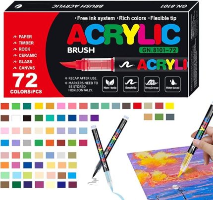 geçirmez akrilik işaretleyici, akrilik işaretleyici,El sanatları sanat kalemi - Ahşap, sı, kumaş, tuval, kağıt, cam için ayarlanmış su geçirmez sanatçı akrilik işaretleri