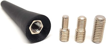 DigitalTech® Universal AM/FM Kısa Araç Anten Uzunluğu: 6,5 cm Adaptör vidaları M4, M5, M6 renk: siyah