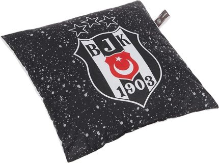 Beşiktaş Lisanslı Kartal Baskılı%100 Pamuk Kırlent, Çok Renkli, 40x40 cm