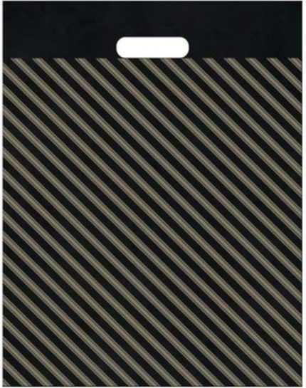 Takviyeli Siyah Çizgili Poşet 23x36 Cm No:2 50 Adet