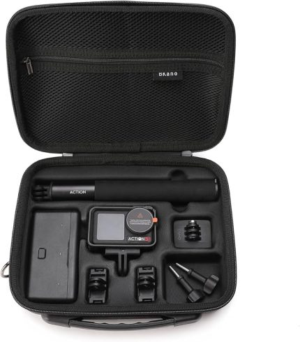 Osmo Action 5 Pro Kılıfı, Su Geçirmez Taşıma Çantası DJI OSMO Action 5 Pro/4/3 Aksesuarları için, Sert Kılıf Seyahat Çantası Omuz Çantası Çapraz Çanta Koruyucu Çanta, siyah