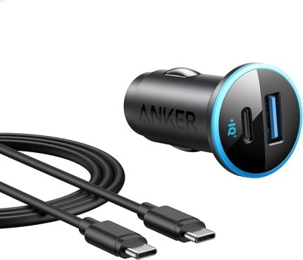 323 Araç Şarj Cihazı, 52.5W, USB-C portu maksimum 30W, USB-A portu ise 22.5W şarj gücü, iPhone 14 Pro sadece 25 dakikada%50 şarj, Samsung S23 sadece 27 dakikada%50 şarj