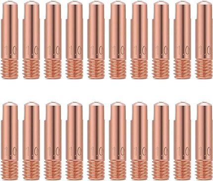 20 Adet MB15 15AK Akım Başlığı Kaynak Temas Ucu 0,6 mm 0,8 mm 1,0 mm 1,2 mm M6x24 mm Bakır Akım Başlığı Temas Uçları 15AK MIG/MAG Kaynak Torçları için Kaynak Uçları Aksesuar Aşınma Parçaları (1