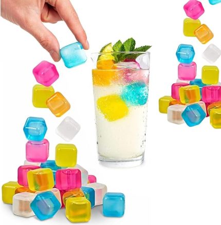 Home 24 Adet Su Dolu Renkli Buz Küpleri Kokteyl Meşrubat Çok Amaçlı Buz Buzluk Küpler Renkli Küp